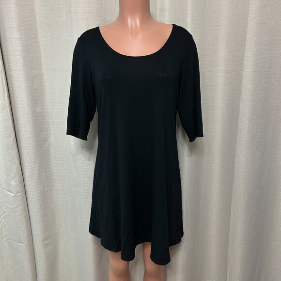 Eileen Fisher Pullover Half Sleeve Mini Dress Women's Size Medium Black - Picture 1 of 10